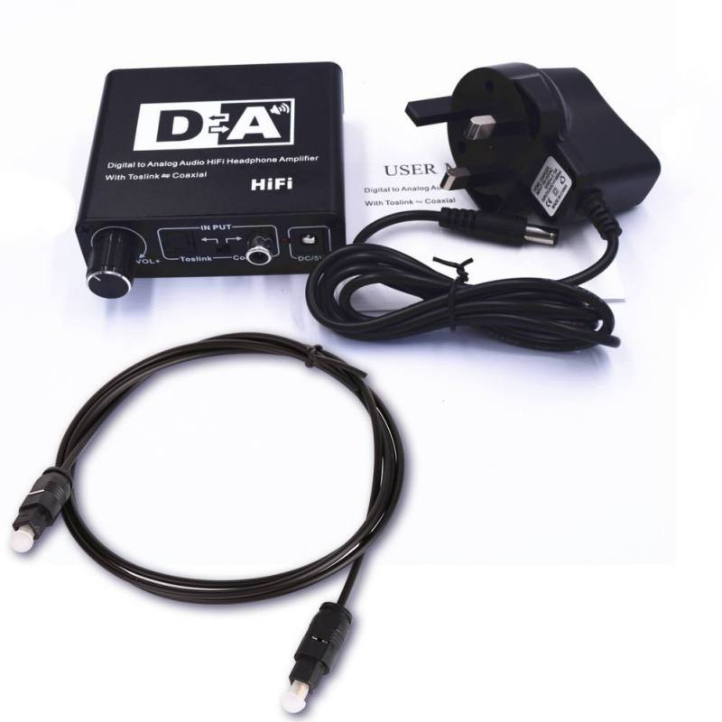 192 kHz DAC Converter Digitaal naar Analoog Converter Volumeregeling Digitale Optische Coax Toslink naar Analoog Stereo L/R RCA Adapter