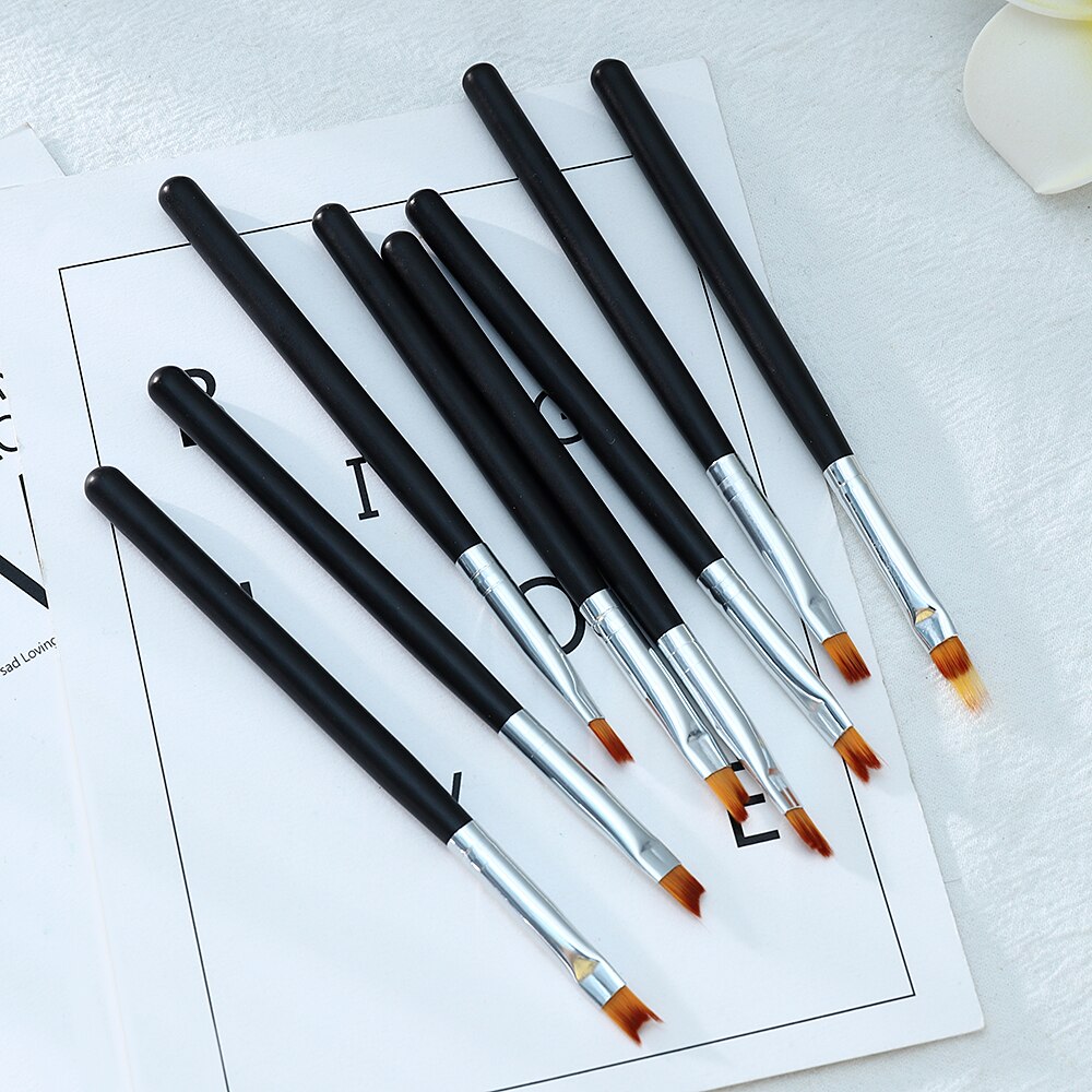 8 stk/sæt nail art franske børster smil halvmåne form gør-det-selv kronblad blomst gradient falme farve maleri tegning mintgrøn pen