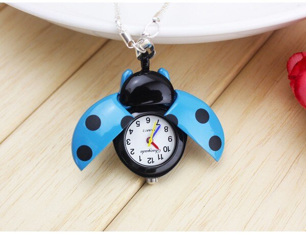 Popular Mixed Bulk 1pcs Color Ladybug Necklace Pendant Watches