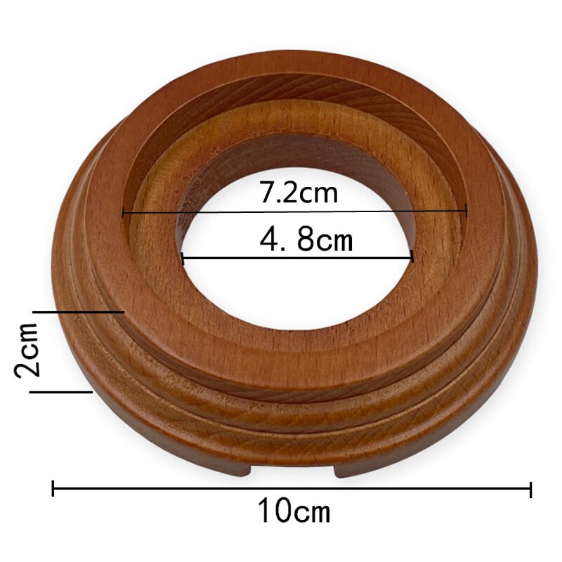 Switch Accessories Wooden Base Round Hole Diameter 72 mm Retro Switch Socket Wooden Base Brown Primary Wood Color: 1-Gang Dark Brown