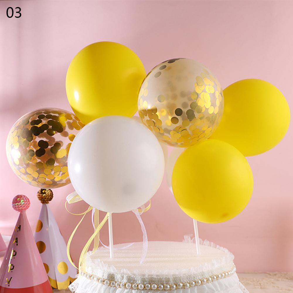 14 Stks/pak 5Inch Ballon Cake Topper Cloud Vorm Confetti Ballon Cake Topper Ballonnen Voor Verjaardag Baby Shower Wedding Decor: 03