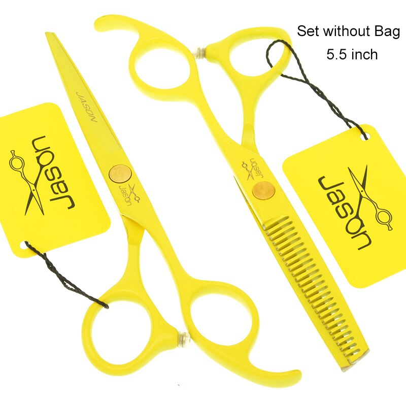 Jason 5.5 inch Hair Scissors Set Barber Cutting Thinning Styling Shears Japan Steel Hair Salon Tools A0072D: A0072D-02-55