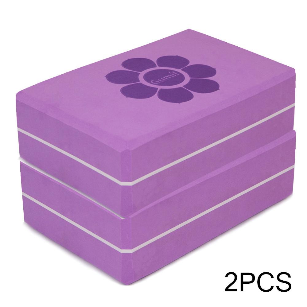 EVA Yoga Block Props Foam Exercise Workout Fitness Sport Brick Bolster Pillow Aid Gym Training Body Shaping Health Training 2pcs: Purple