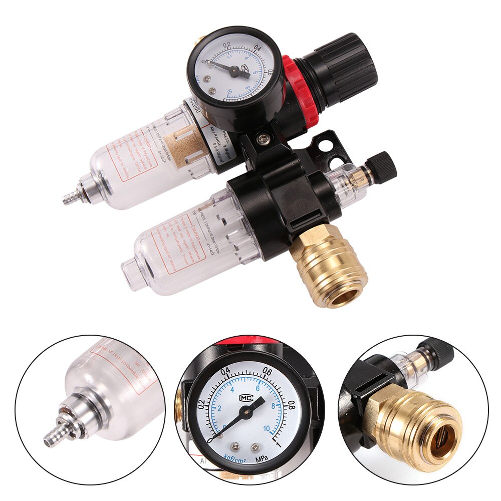 Allomn luftkompressor filter regulator gauge trap olie / vand filter luft separator trykregulator airbrush kompressor