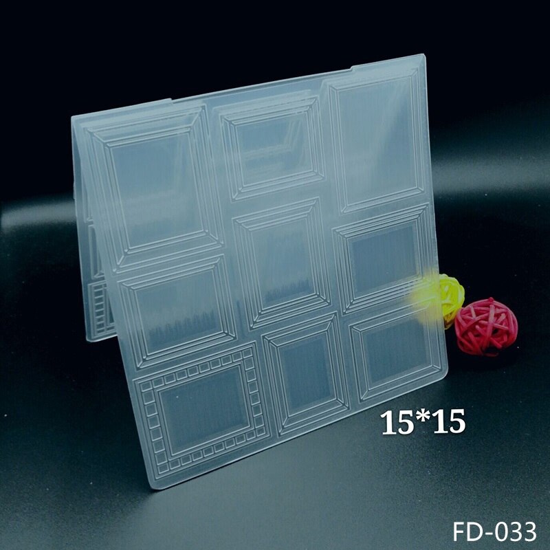 Carpeta de plástico para manualidades, troqueles de corte de papel en relieve transparente con estilo: FD-033