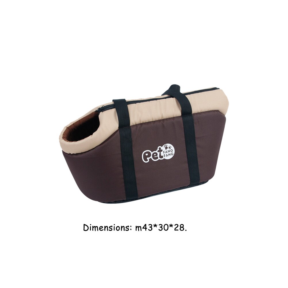 Classic Dog Carrier Cozy Soft Cat Carrier Bag Pet Puppy Cat Handbag Outdoor Travel Dog Bag Plush Puppy Shoulder Carrier Bag: Coffee / M