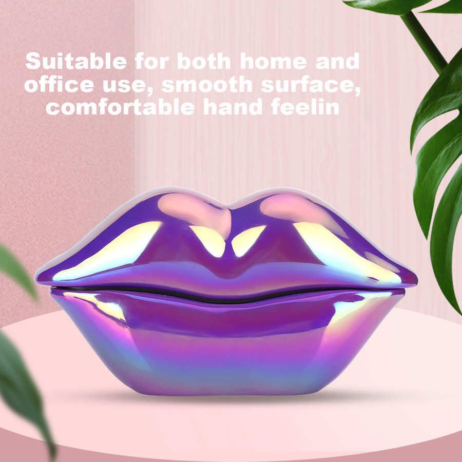 Lips Telephone Electroplate Desktop Landline Phone for Home Office Decoration Lip Shaped Phones telefone Red / Purple