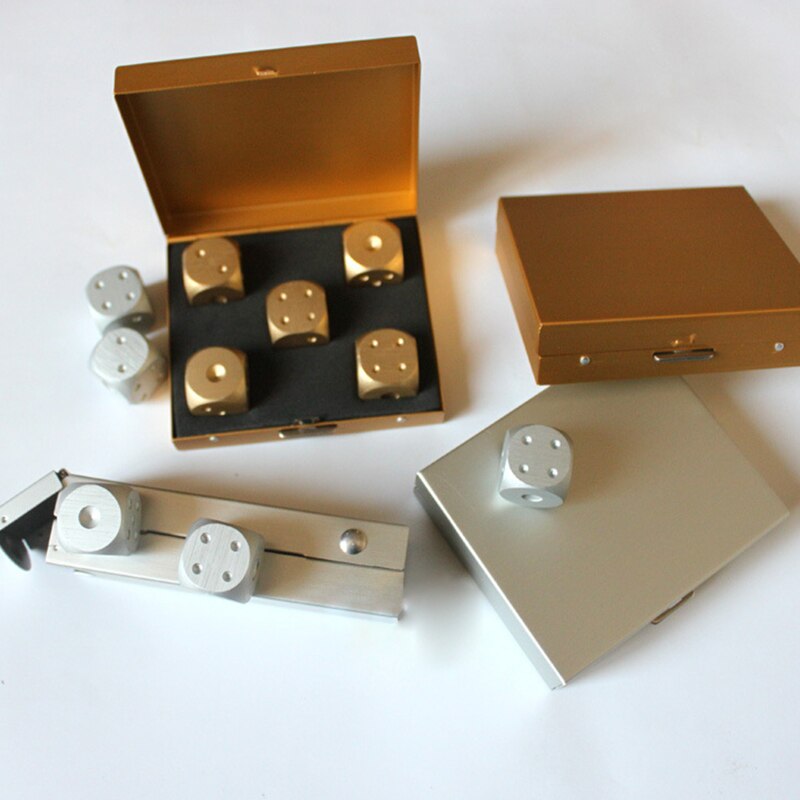 5pcs Aluminum Alloy Dice Whisky Dice Stones Ice Cubes Bucket Reusable Chilling Stones For Whiskey Portable Entertainment Props