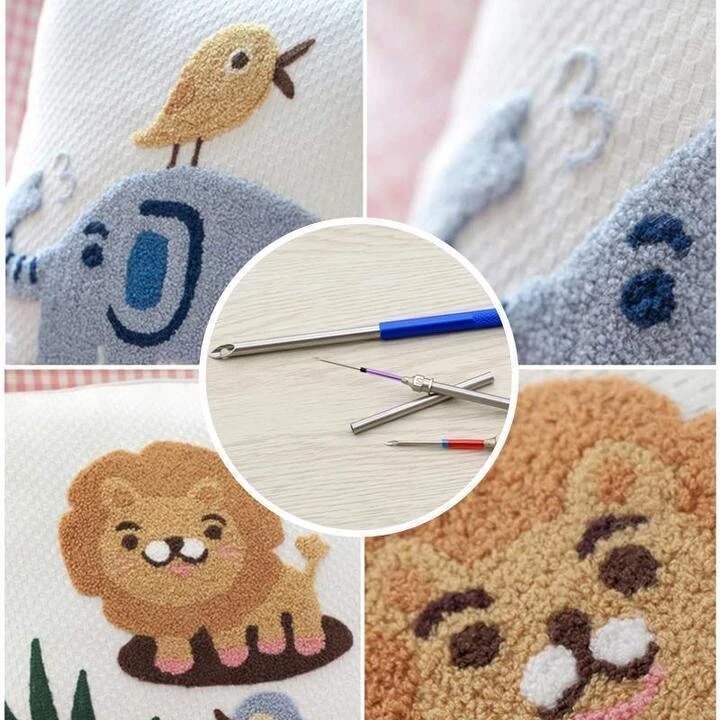 Punch needle broderi startsæt komplet sæt - magisk broderi pen punch nål syning punch pen sæt håndværksværktøj til begyndere