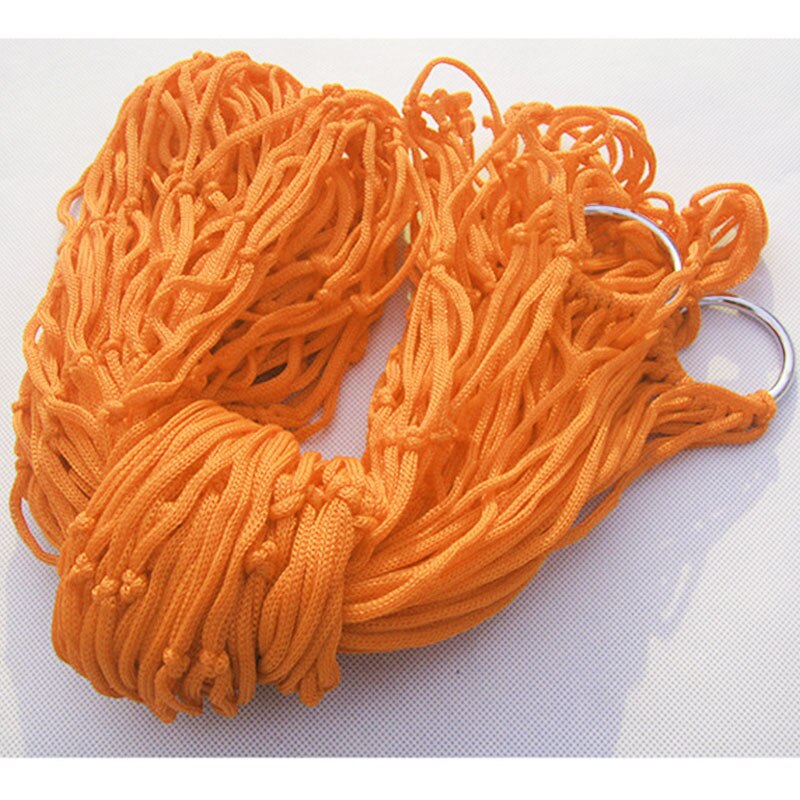 Portable Hammock Hamaca Swing Nylon Mesh Sleeping Bed Hanging Chair For Outdoor Patio Travel Beach Leisure Swing: Orange