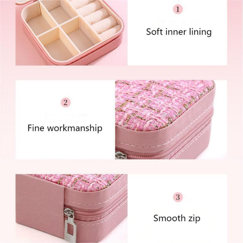 Boîte de rangement de bijoux Portable, boîte de rangement de bijoux de voyage élégante avec Solution à plusieurs compartiments pour femmes