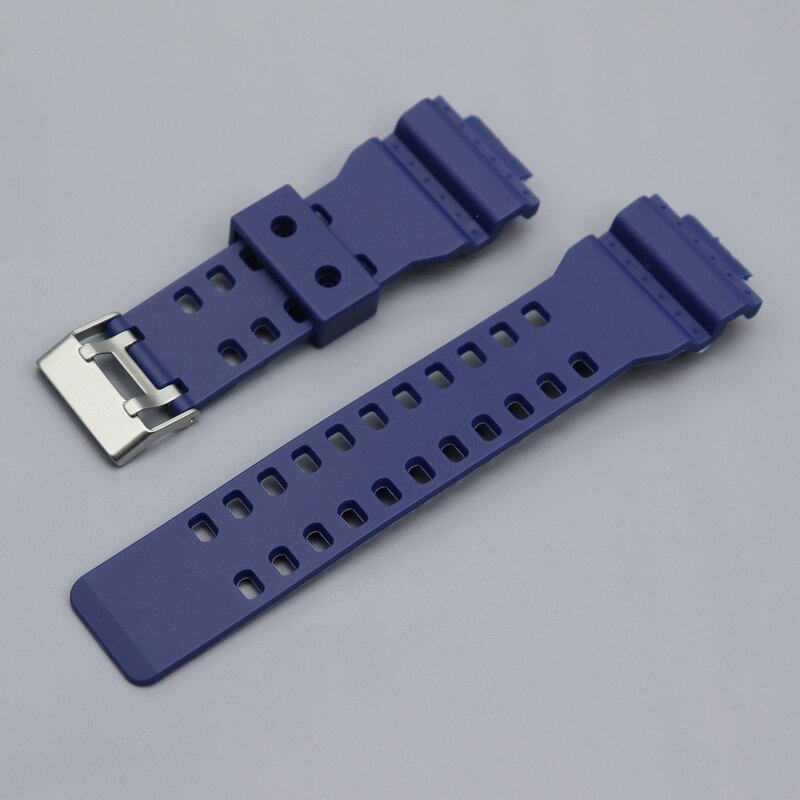 16mm Siliconen Horlogeband voor Casio G-Shock GA-110 GA-100 GA-120 Effen kleur Rubber Waterdichte Mannen Horloge Band Strap voor ga700 400: White black
