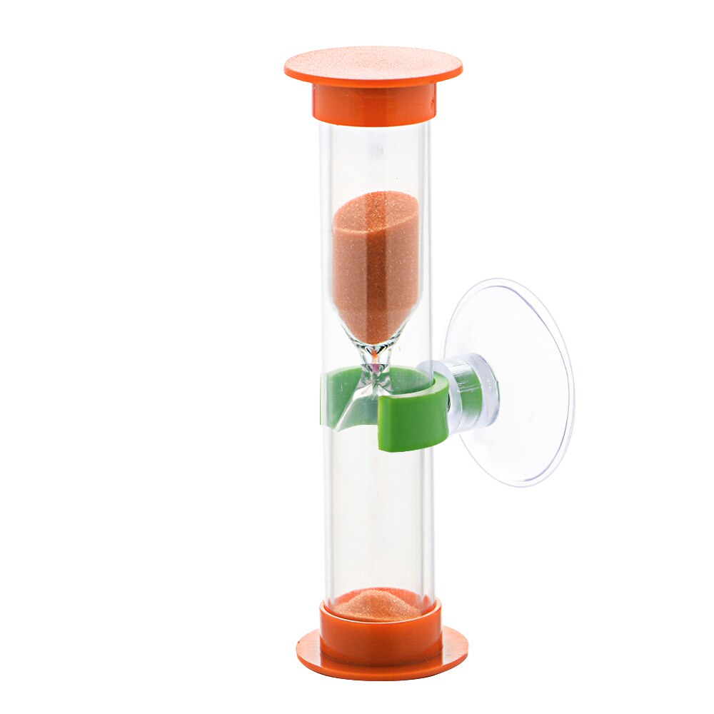 Minuterie de douche pour enfant, 3 minutes, ventouse colorée, sablier, horloge de sable, minuterie de douche, brossage des dents, minuterie de jeu: orange