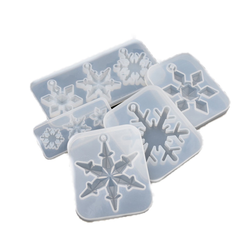 SNASAN christmas snowflake pendant Silicone Mold for jewelry making Resin jewelry tool UV epoxy resin molds decorative crafts