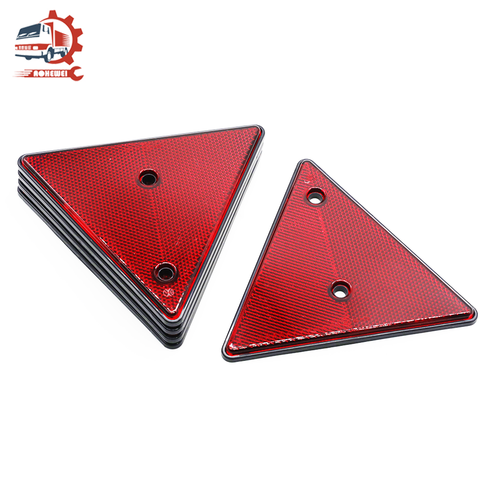 AOHEWEI Rear Triangle Reflector Red Reflective Strip for Trailer Boat Caravan Screw fix on Fence Gate Posts Lighting Reflex 1PC