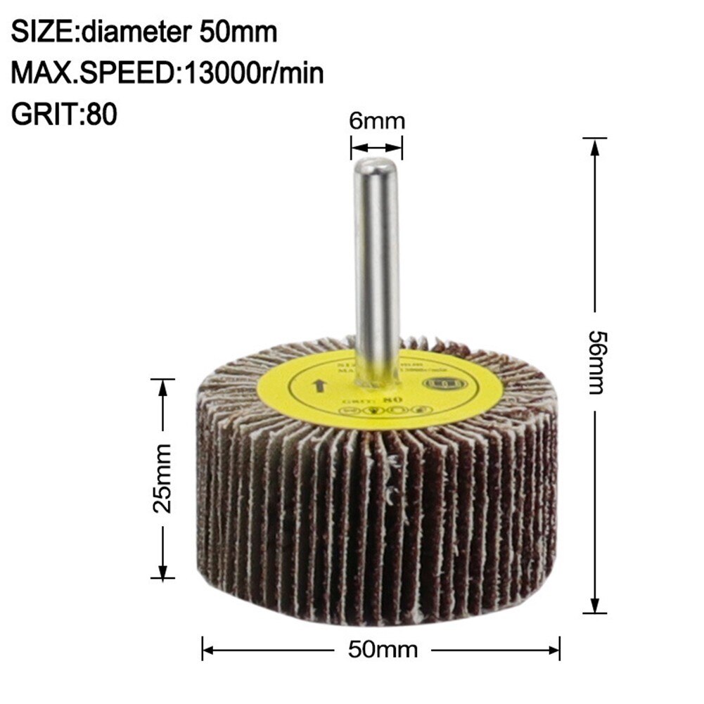 16-80mm 80 Grit Sanding Flap Wheel Disc Abrasive Grinding Wheel Dremel Accessories Sandpaper Polishing Tools 6mm Shank For Drill
