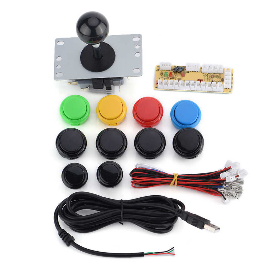 Usb Voor Arcade Onderdelen Joystick + Kleur Drukknop Kits Game Controller Diy Vervanging Kits 1