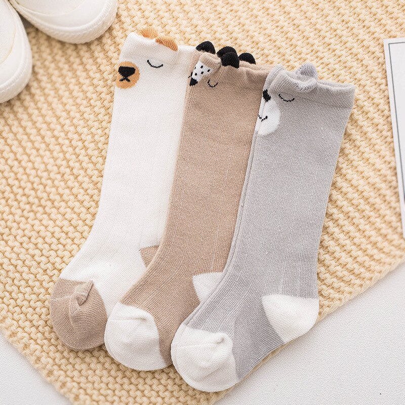 3 Paar/set Baby Kniekousen Kinderen Meisjes Jongens Gestreepte Kniekousen Lente Winter Baby Lange Sokken Katoen Kids Sokken sokken: A / S(0-1T)