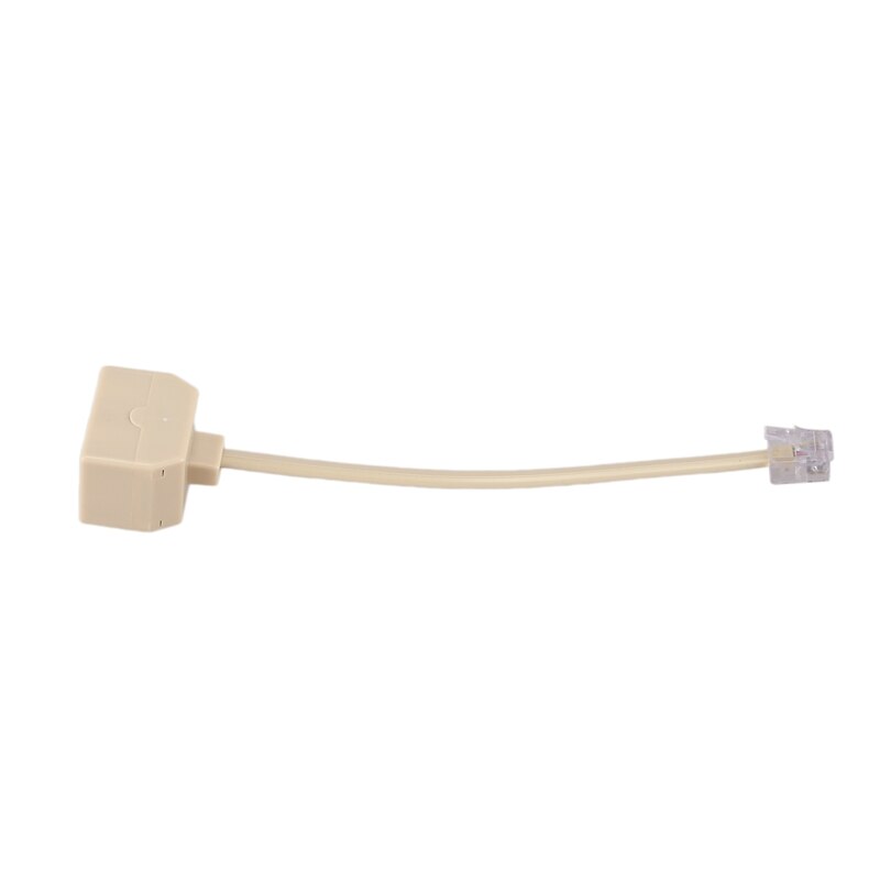 RJ11 6P4C 2 Way Outlet Telefoon Jack Line Splitter Adapter Beige