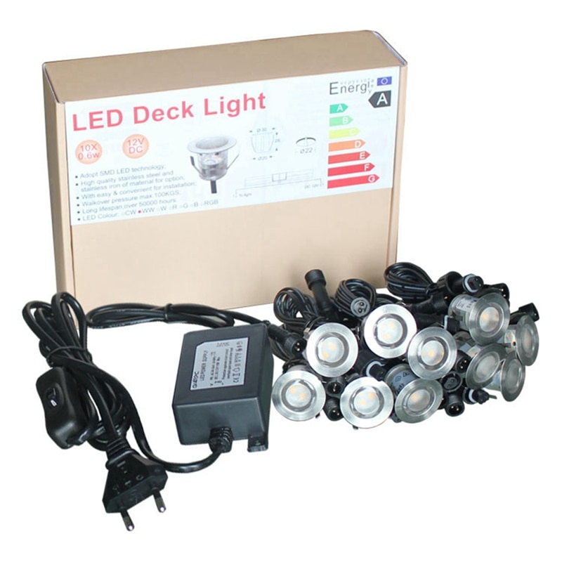 DC12V LED Deck Light Outdoor IP67 Waterproof Stainless Steel Recessed Underground Buried lamp LED Floor Patio Decoration Light