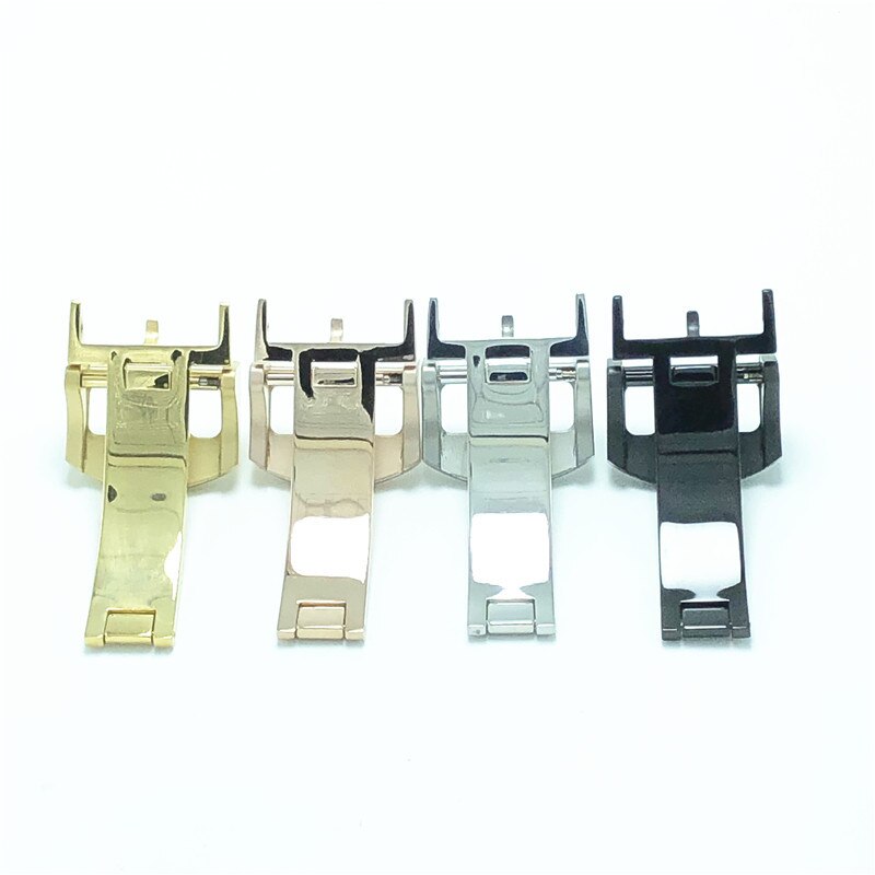 Horloge Accessoires Gesp Geschikt Voor Iwc Pilot's Horloge Button Solid Rvs Veiligheid Vlinder Polshorloge Gesp 18Mm