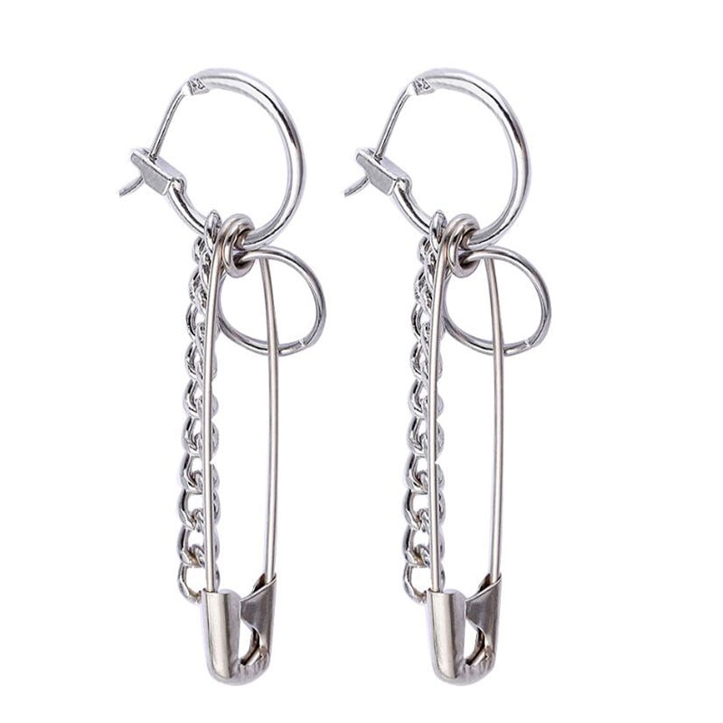 Gothic Punk Stil Band Übertreibung Stift Anhänger Ohrringe Tibetischen Silber Clip Unise e mädchen junge Schmuckstück Für Party ästhetische zubehör