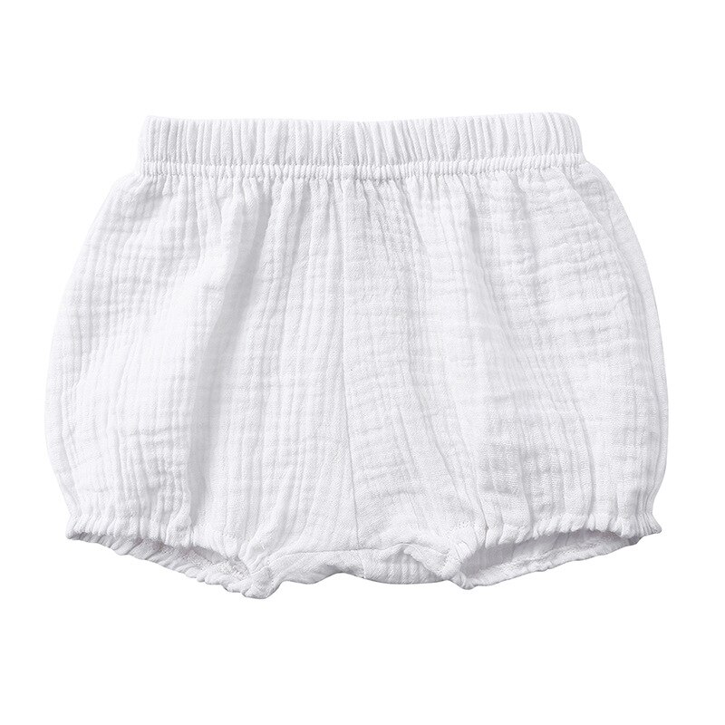 Zomer Baby Chiffon Casual Grote PP Shorts Baby Effen Kleur Katoen Linnen Bloeiers Peuter Meisjes Brood Broek: WHITE / 6m