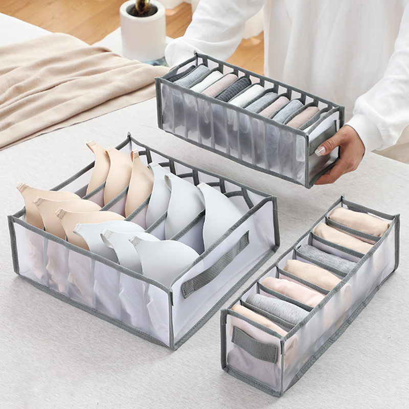 Organizador de armario para ropa interior y calcetines, caja de almacenamiento divisora para el hogar, cajón plegable