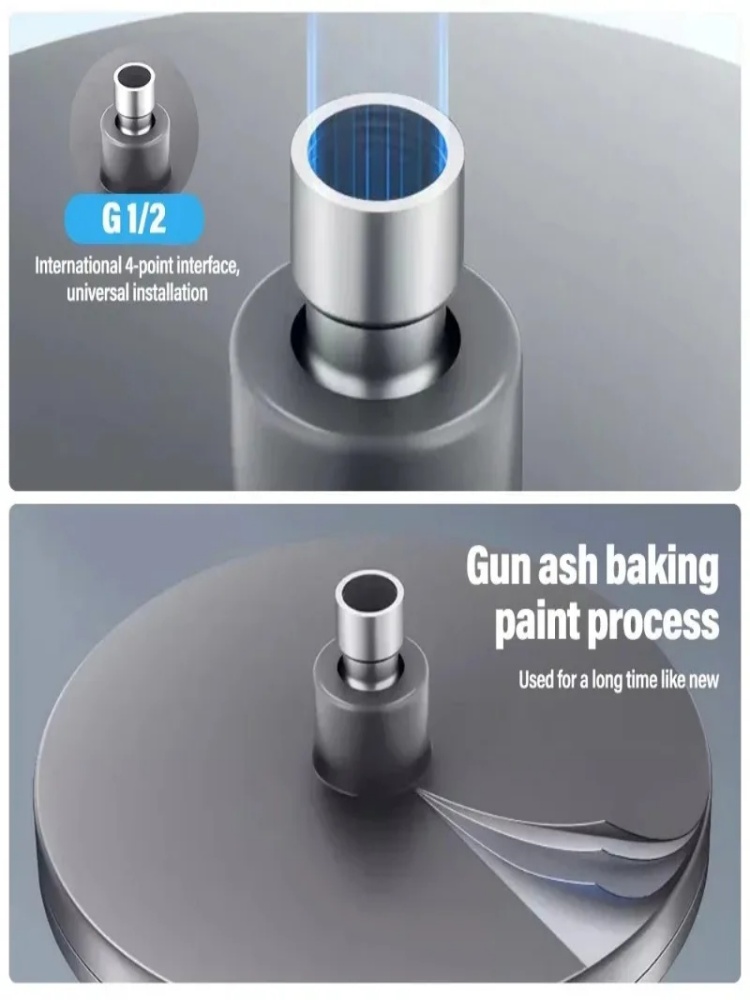 230mm store brusehoveder med 6 funktioner, supercharge-regnbruser, højtryksregnbruserhane, badeværelsestilbehør