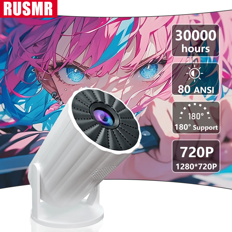 RUSMR RY006 LED Outdoor Mini HD 1080P Mobiler Projektor USB Kinderprojektor Ultraklarer tragbarer Mini-Miniprojektor