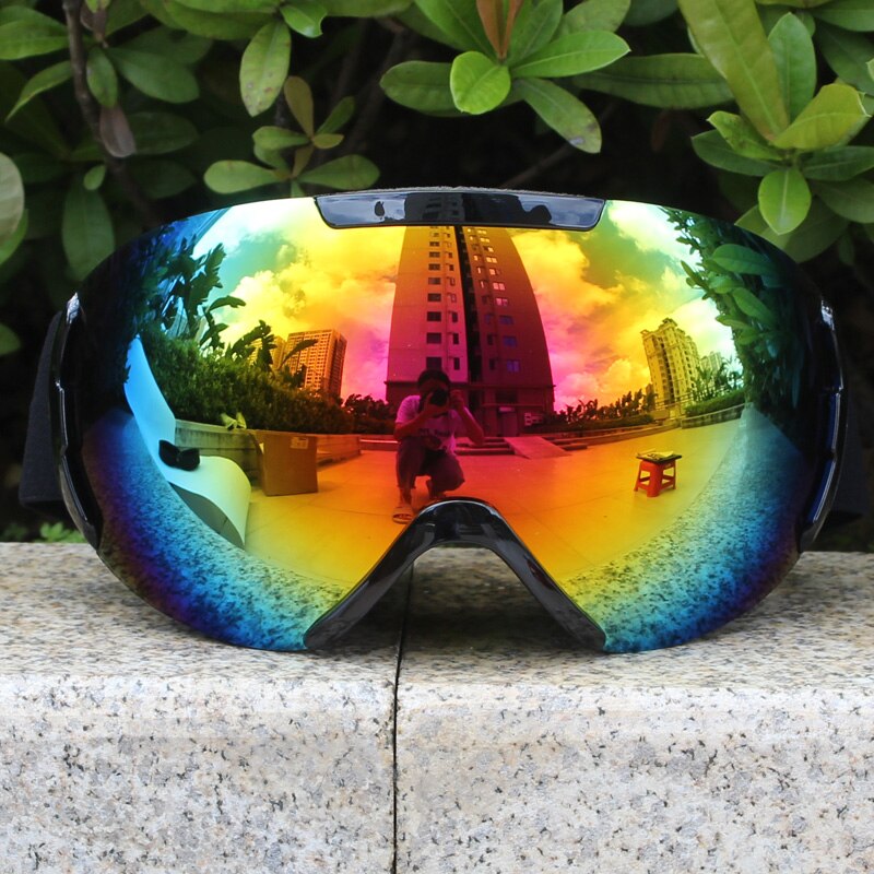Anti-fog Double Layers Ski Goggles Lens Ski Mask Glasses Skiing Snow Snowboard Goggles Eyewear Mirror Polarize Men Women: Red