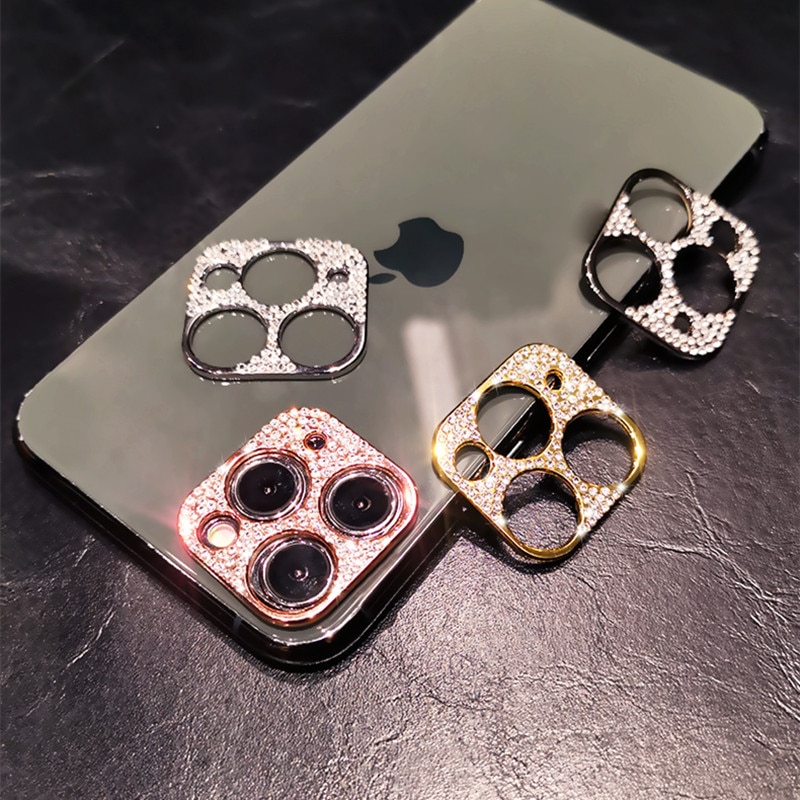 Bling Diamond Camera Lens Protective Ring Case For iPhone 11 11Pro Max Shining Rhinestone Camera Lens film Protector Cover