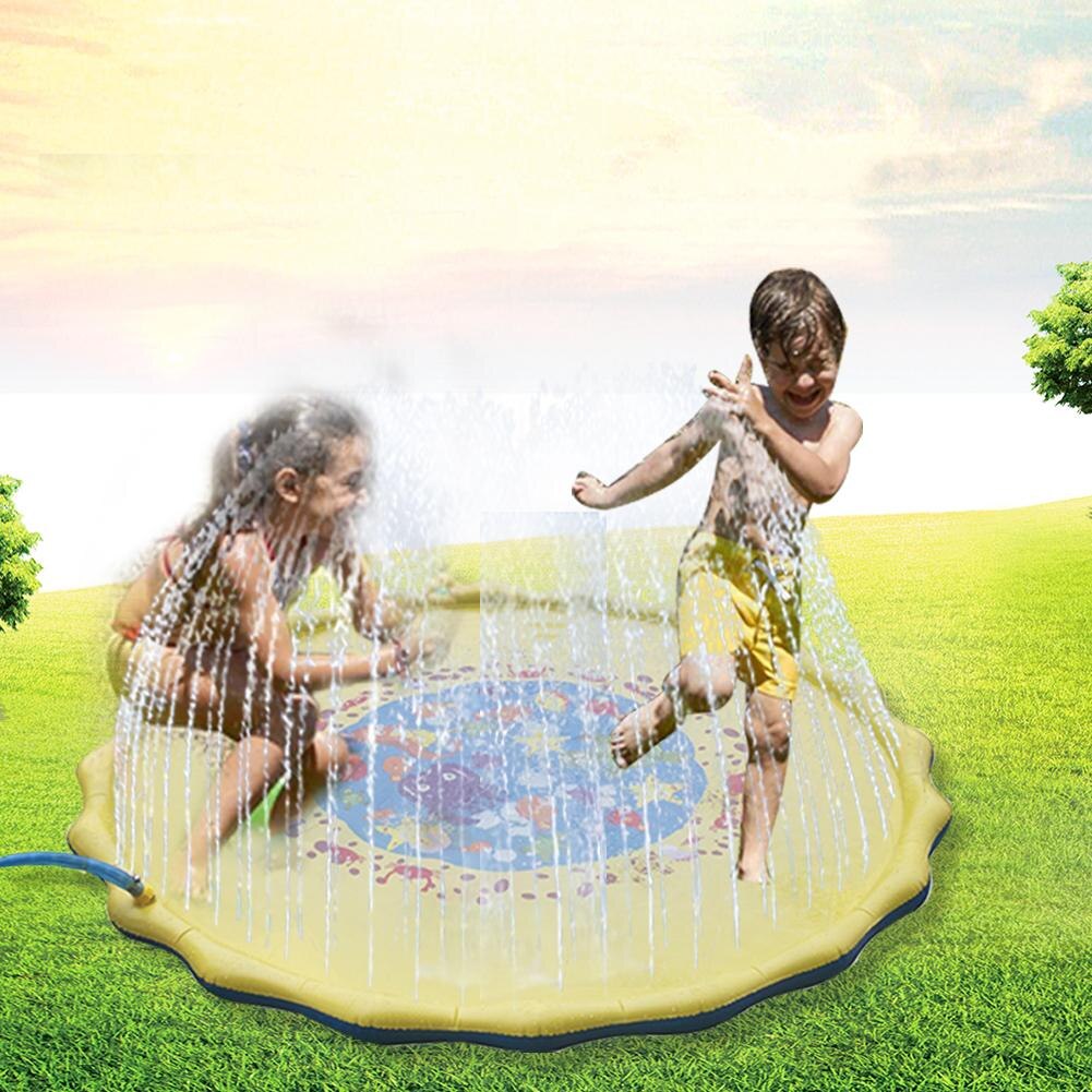 Baby Summer Outdoor Water Spray Mat Sprinkle and Splash Play Mat 67 in-Diameter Sprinkle Beach Fun Water Mat Toy for Children