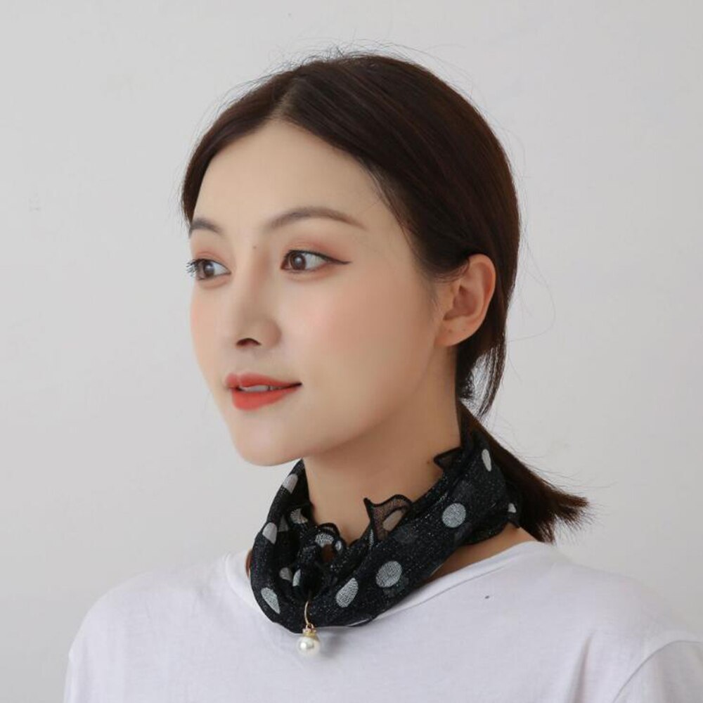Lace Pearls Scarf Wood Ears Gold Thread Lace Variety Lady Neck Hair Chiffon Scarves Soft Spring Summer Scarf Mother's Day: 10