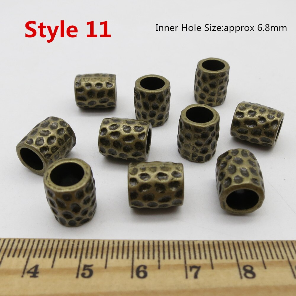 10 Stks/pak Brons Viking Verschillende 10 Stijlen Haar Vlecht Dread Baard Dreadlock Kralen Ringen Buis Voor Haar Accessoires: 10pcs Style 11