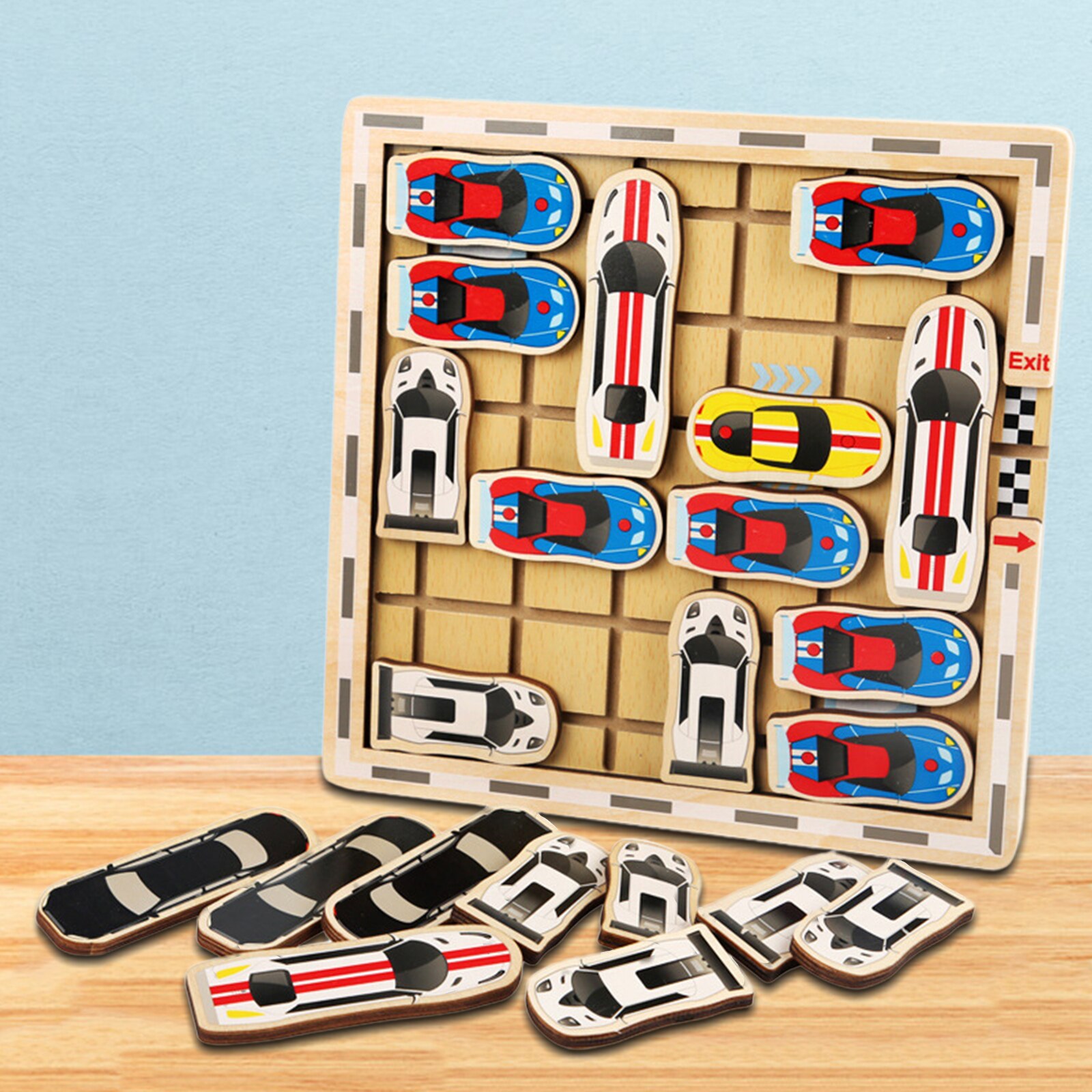 Houten 22 Glijdende Auto Puzzel Speelgoed Handgemaakte Klotski Speelgoed Iq Educatief Spel