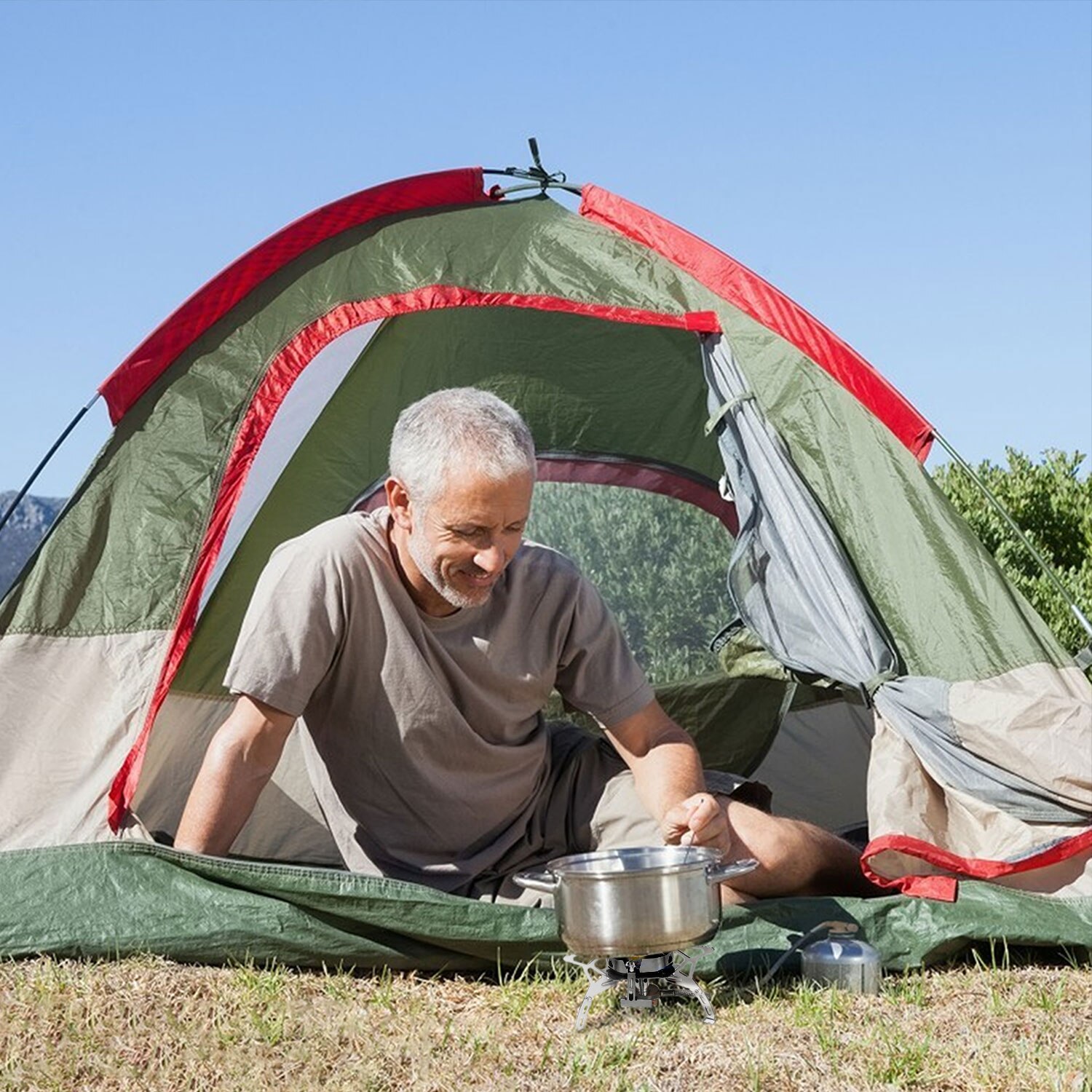 Outdoor Gas Stove Camping Folding Gas Burner Hiking Portable Folding Split Stove Camping Gas Stove for Cooking Hiking