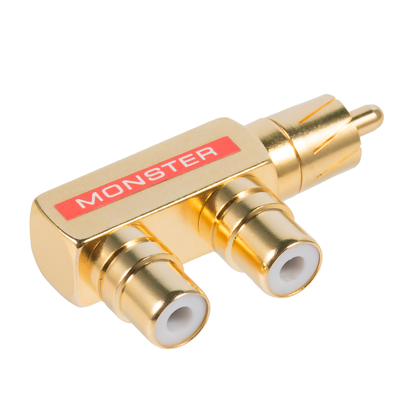 -Hifi Koper 1 Rca Mannelijk Naar 2 Rca Vrouwelijke Av Audio Video Adapter Plug Splitter Converter Connector