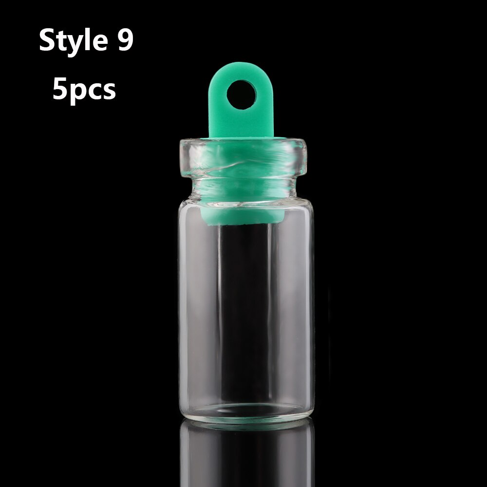 5Pcs Small Drift Bottle Glass Jars Decor Aluminum Cap Bottle Rainbow Wishing Bottle DIY Containers Mini Message Vials Ornaments: Style 9
