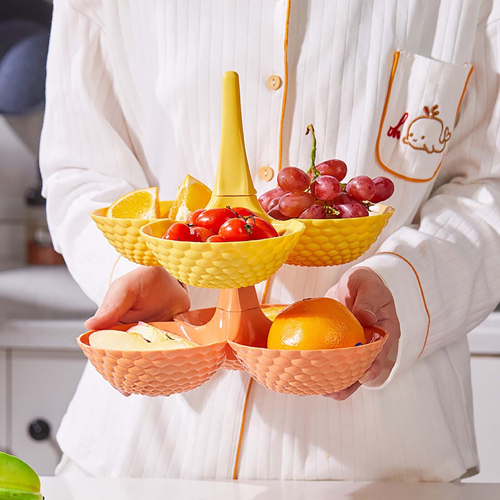 Multi-layer Snack Tray Fruit Bowl Storage Box 1pc Modern Living Room Household Multi-layer Snack Tray Fruit Basket#G