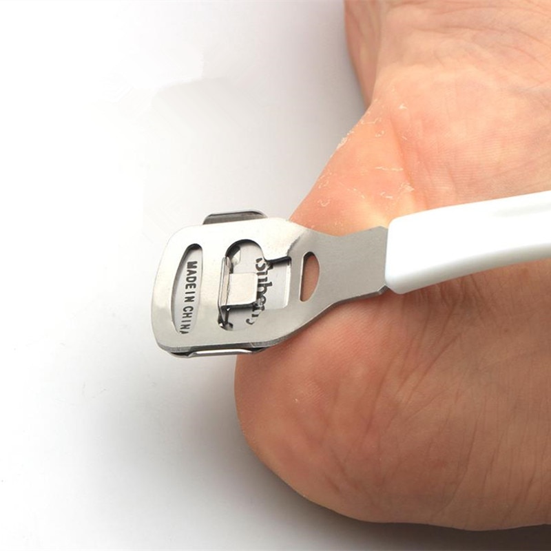 Plastikhåndtag pedicure kniv fod hud barbermaskine majs neglebånd cutter remover fod rasp fil callus  +10 blade fodpleje værktøj
