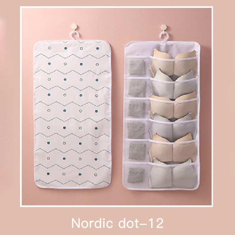 Underwear Hanging Storage Organizer Underwear Collection Grid Bedroom Wall Hanging Wardrobe Storage Bag Socks Closet Organizers: 05