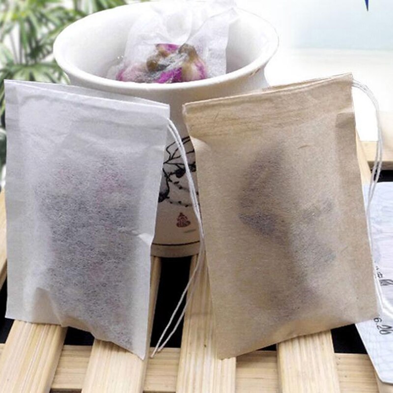 100 Teile/los Tee Tasche Filter Papier Beutel leer Kordelzug Teebeutel Für Kraut Tee