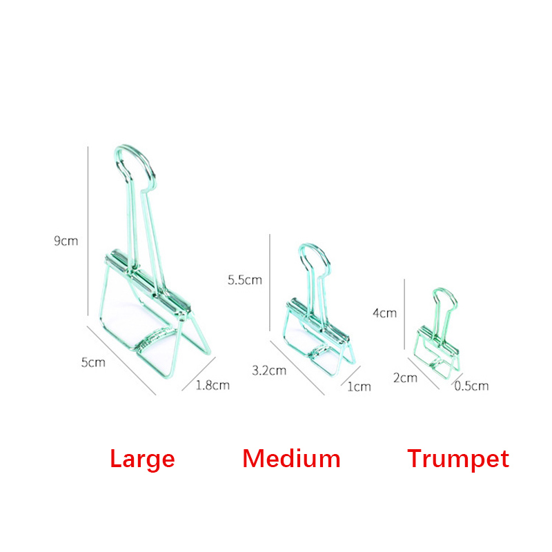 Cute Kawaii Colorful Metal Paper Clips Binder Clip For Photo Message Ticket File Office School Supplies Clips Korean Stationery