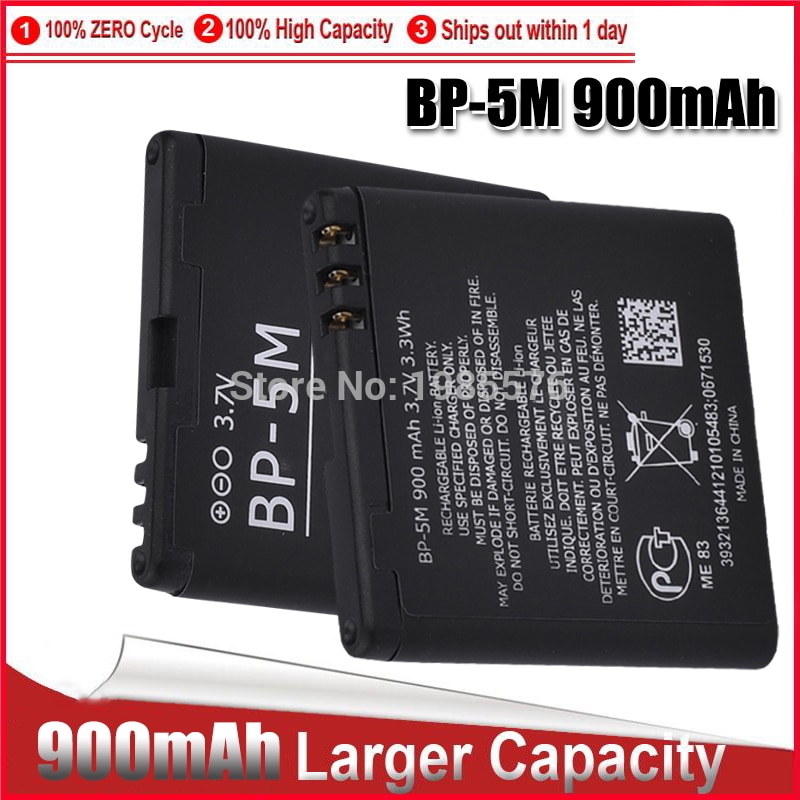 1-5PCS BP-5M for Nokia 6220 battery Classic 6500 6110 Slide 8600 cell phone replacement Luna Navigator 7390 5610 5700 6500S