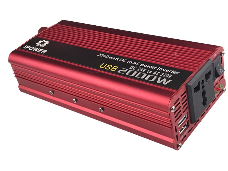 2000W Car Inverter DC 24V to AC 220V-240V Power Inverter Charger Converter Transformer Vehicle Power Supply Switch