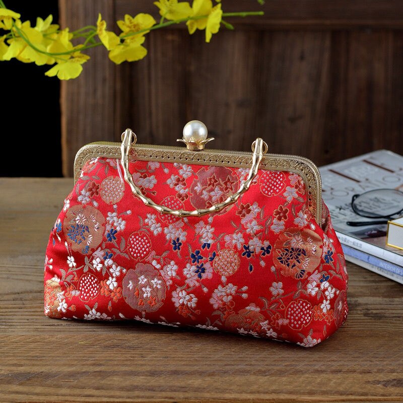 Klasyczne kwiaty japonia styl klasyczny pocałunek blokady powłoki torby prezent dla mamy łańcucha kobiet torba na ramię Crossbody torebki damskie: kobiety torba 8