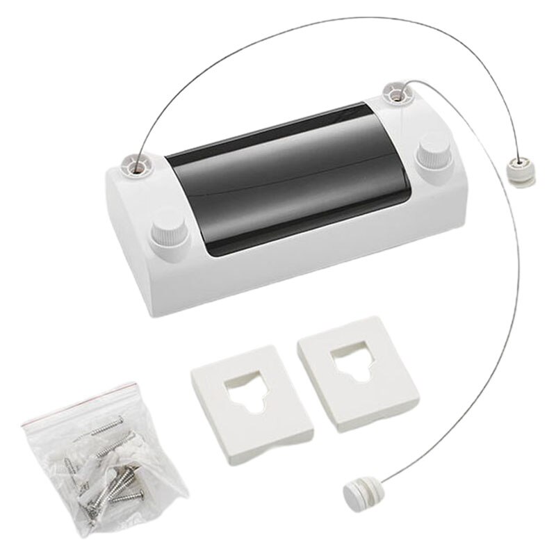 Retractable Clothes Line Dryer Indoor Outdoor Drying Rack ABS Plastic Clothesline Rack Laundry Dryer Double Layer: White