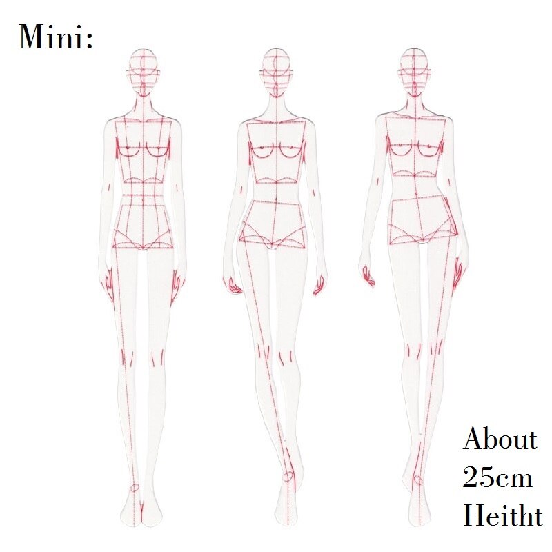 règle tissu ligne dessin vêtements vêtement Prototype règle humaine dynamique modèle pour école étudiant dessin: Mini Size 3 Pieces