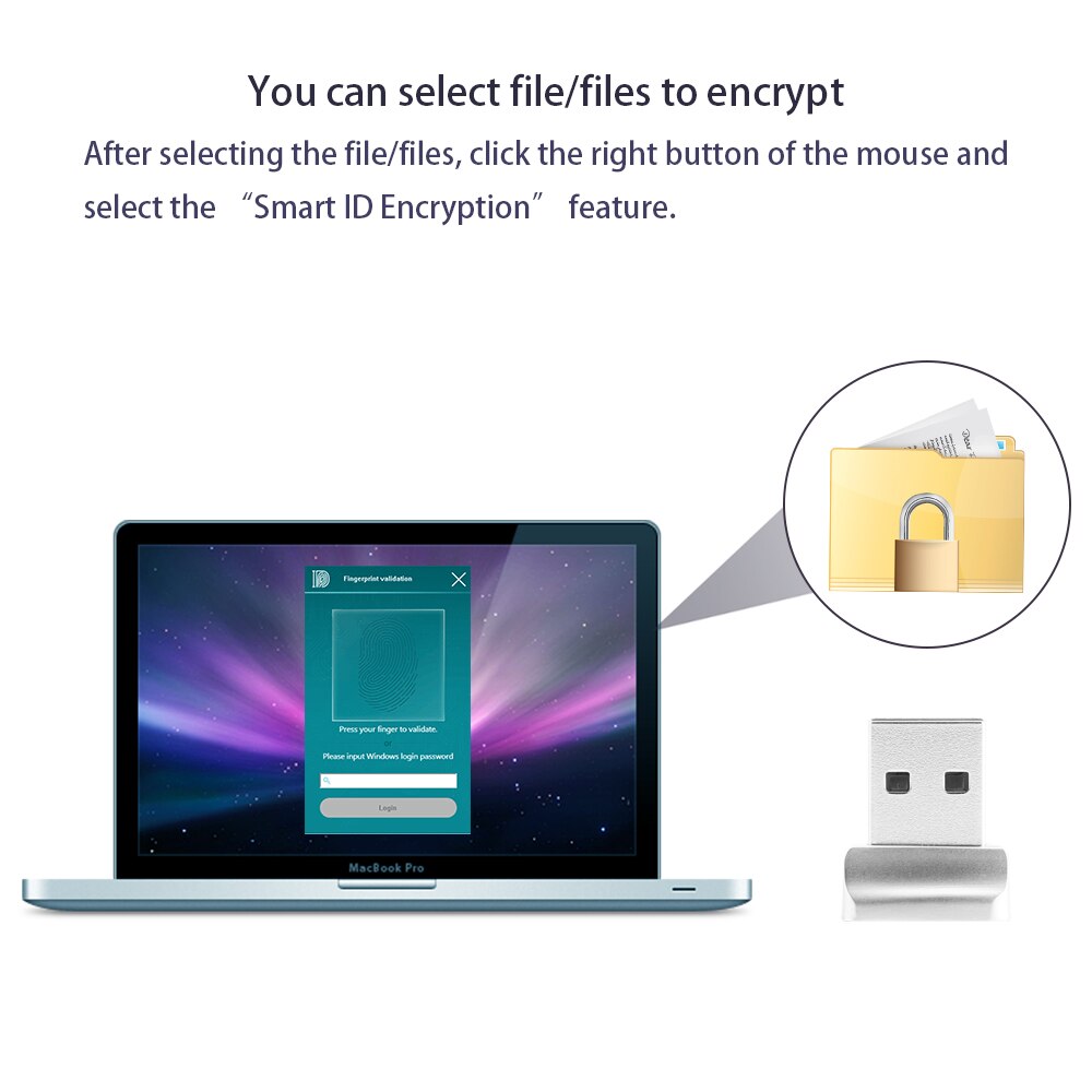 Lecteur d'empreintes digitales USB Identification d'empreintes digitales pour ordinateur portable Windows connexion sans mot de passe/verrouillage/déverrouillage PC et ordinateurs portables